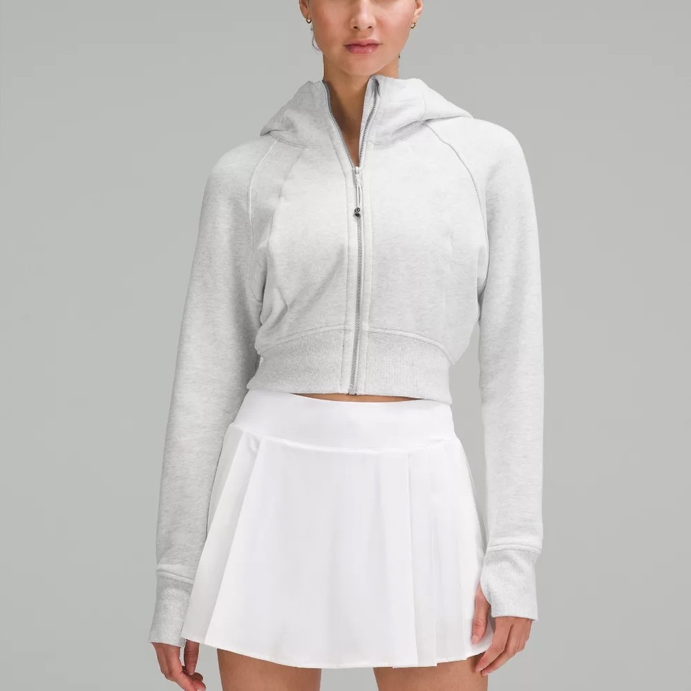 Lululemon Scuba Full-Zip Cropped Hoodie Size 2 - Heather Grey